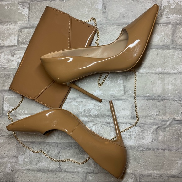 STEVE MADDEN: VALA CAMEL PATENT PUMPS & HAND BAG - Picture 5 of 16
